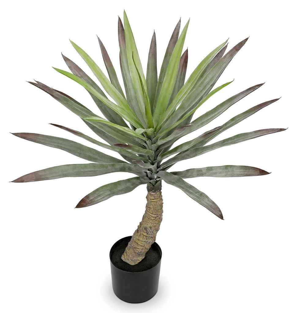 Künstlicher Yucca-Bonsai, 70 cm, große künstliche Topfpflanze, künstlicher Yucca-Baum für drinnen und draußen, moderne Dekoration für Badezi...