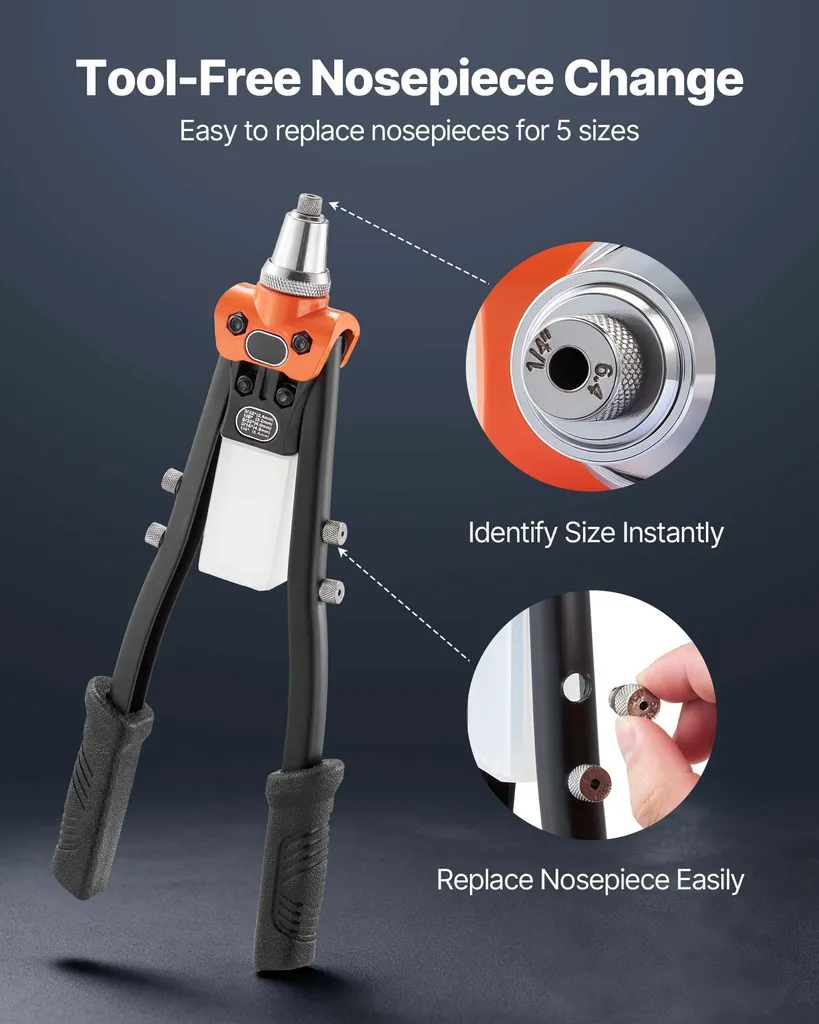 Pinza Rivettatrice C.K T3820 Per Rivetti Ciechi | Lunghezza 260 Mm | Struttura In Acciaio Con Meccanismo A 3 Ganasce - 2