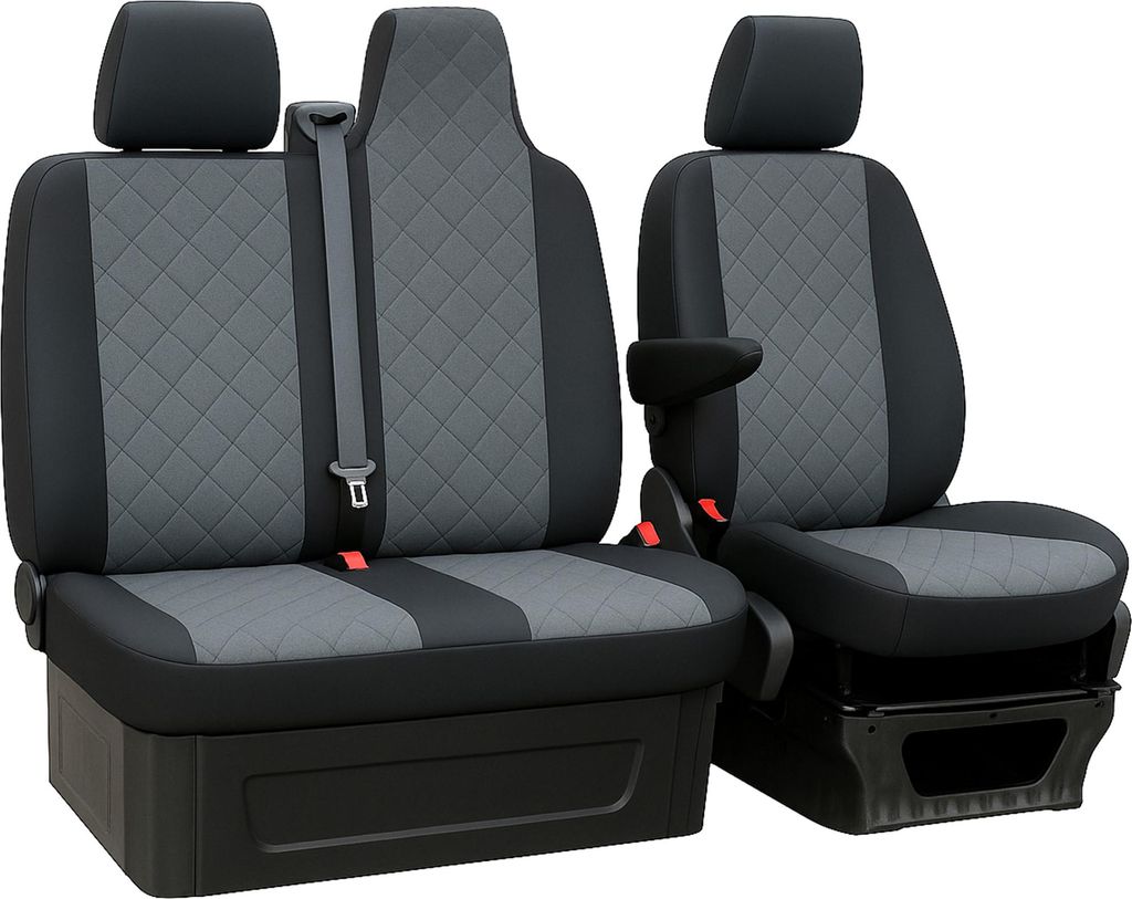 Autositzbezüge 2+1 Maß für Opel Vivaro B ab 14 Schonbezüge Grau Sitzschoner Auto