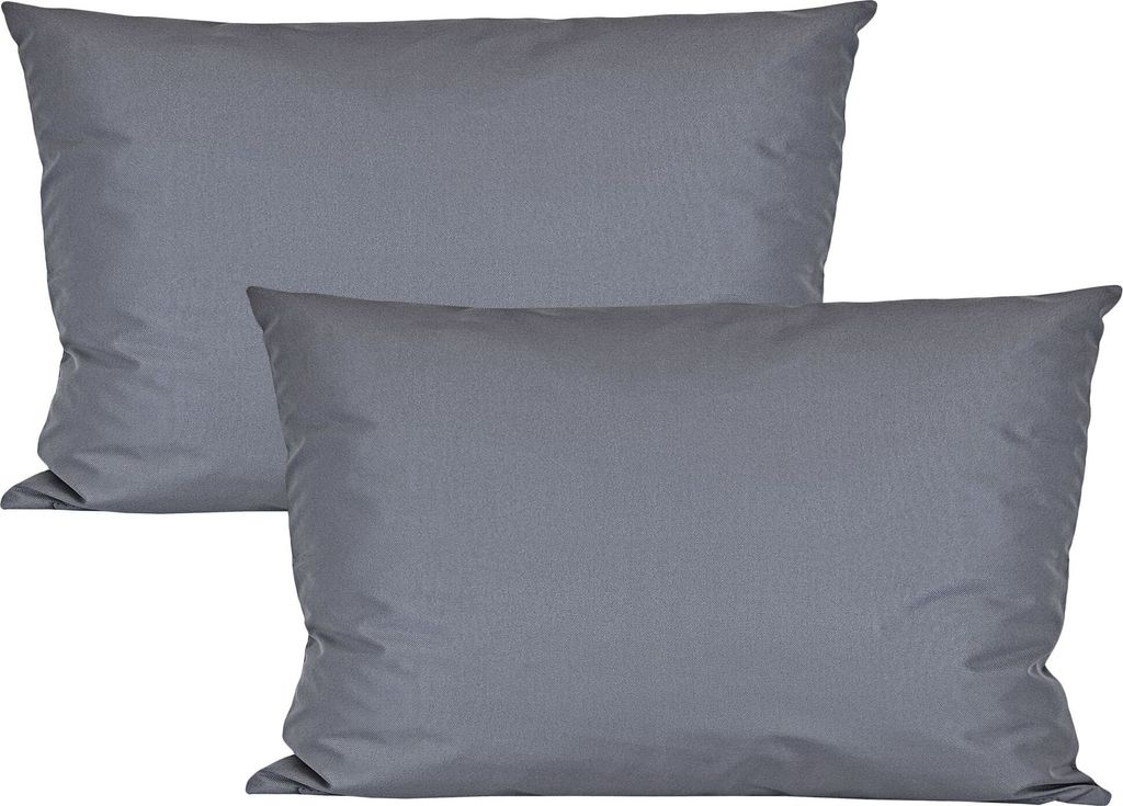 JACK 2er Set 40x60cm Outdoor Kissenhülle Kissenbezug Wasserfest Sitzkissen Lounge Kissen Garten Stuhl Lotus Effekt, Farbe:Blaugrau