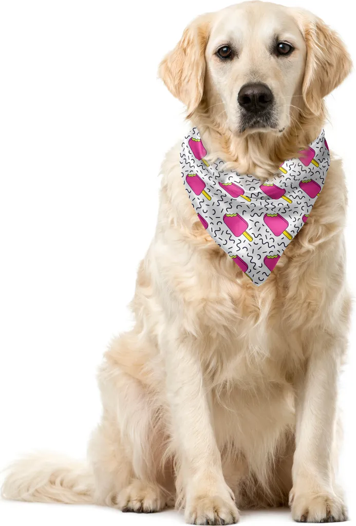 Accessorio Pet ABAKUHAUS Bandana Motivo Gelato 40x40cm Rosa Verde