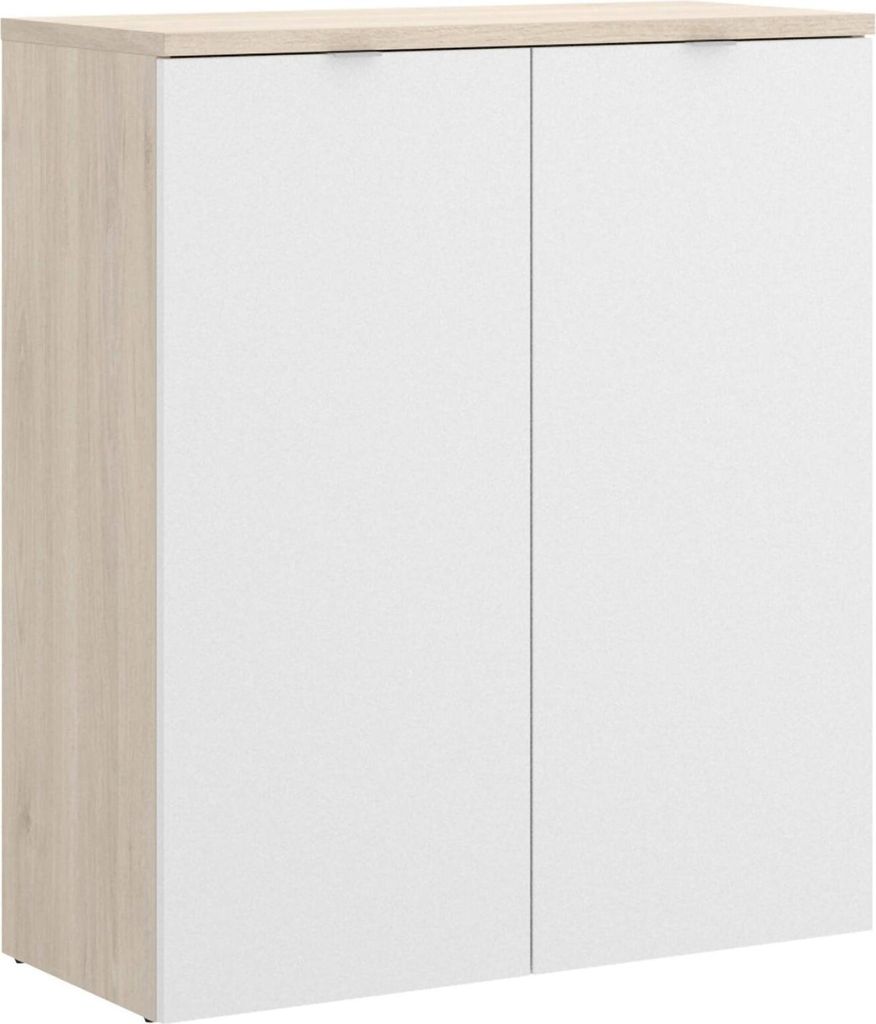 Dmora Mehrzweckschrank 2 Türen Gaviola 79x96 cm Weiß, 2 Böden