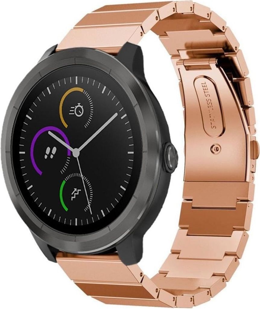 Strap-it Garmin Vivoactive 3 Luxus-Metallband (Roségold)
