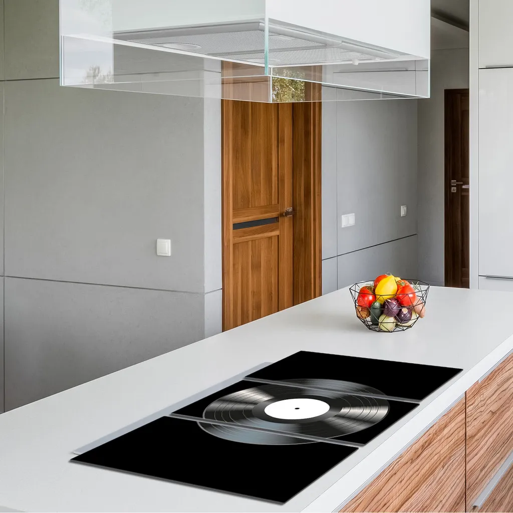 Copri Piano Cottura Vetroceramica 3 Pezzi 30x52 | Protezione Vinile Nero - 4