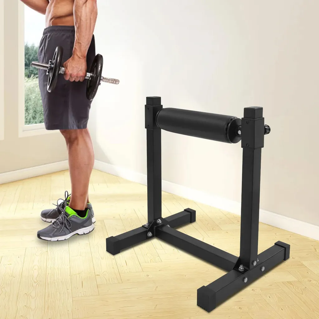 Support de squat à une jambe réglable en acier noir charge max 200 kg