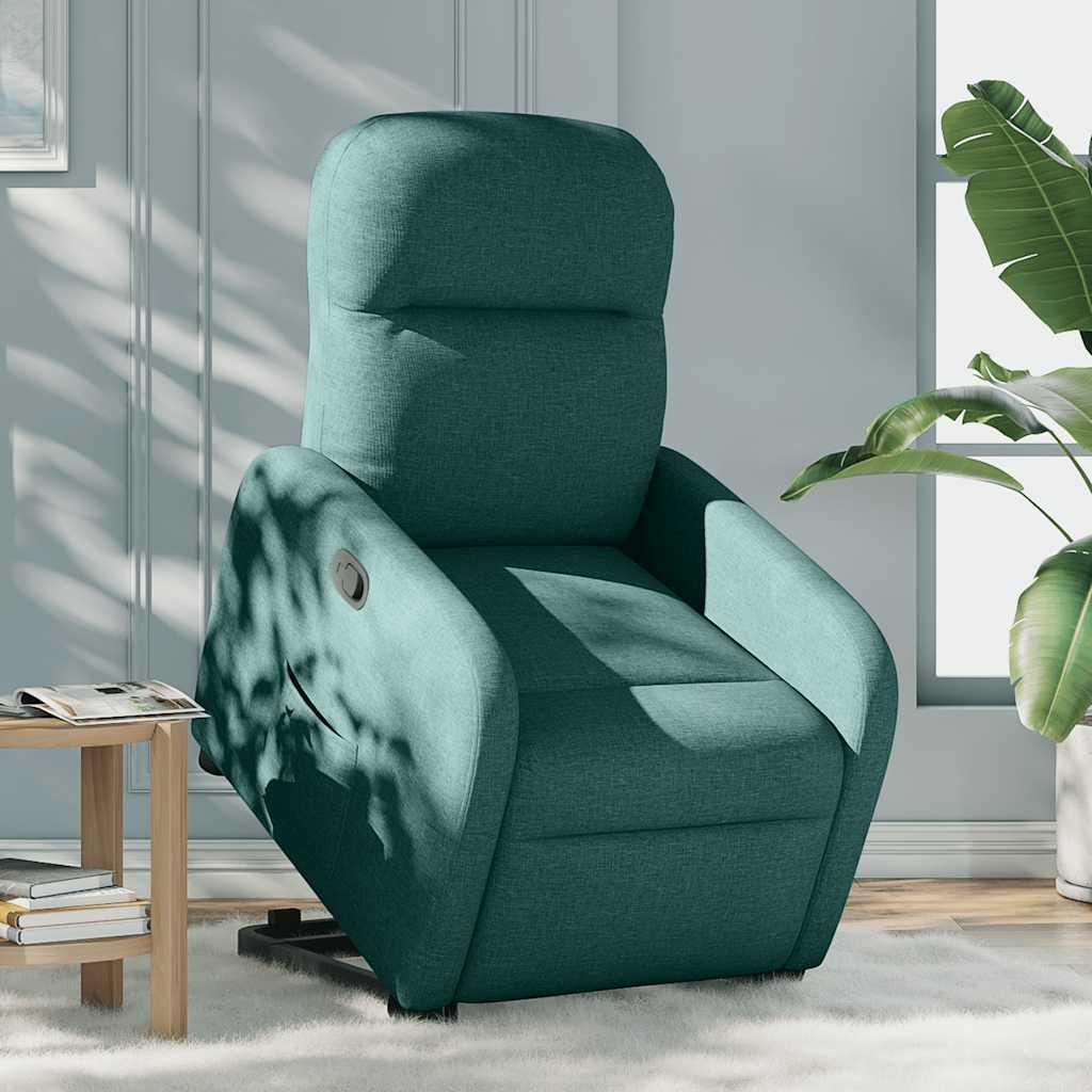 vidaXL Relaxsessel mit Aufstehhilfe Dunkelgrün Stoff