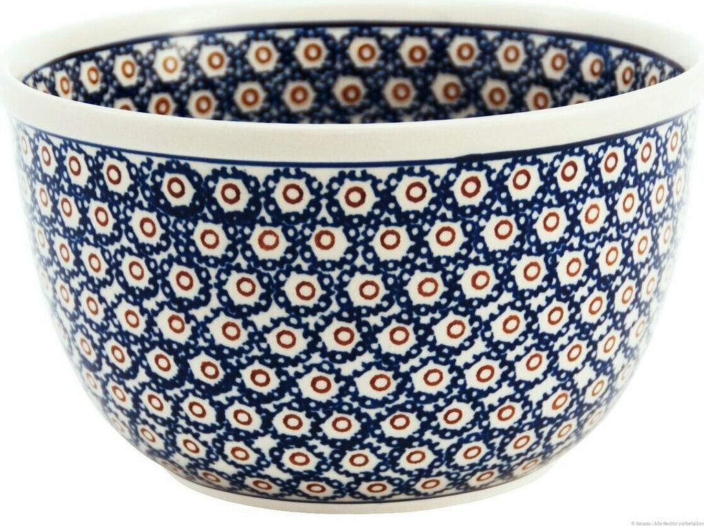 Original Bunzlauer Keramik 2,25 Liter Schüssel Schale Ø20,5 cm besonders hoher Rand Rührschüssel Salatschüssel Beilagenschüssel Obstschale [F...