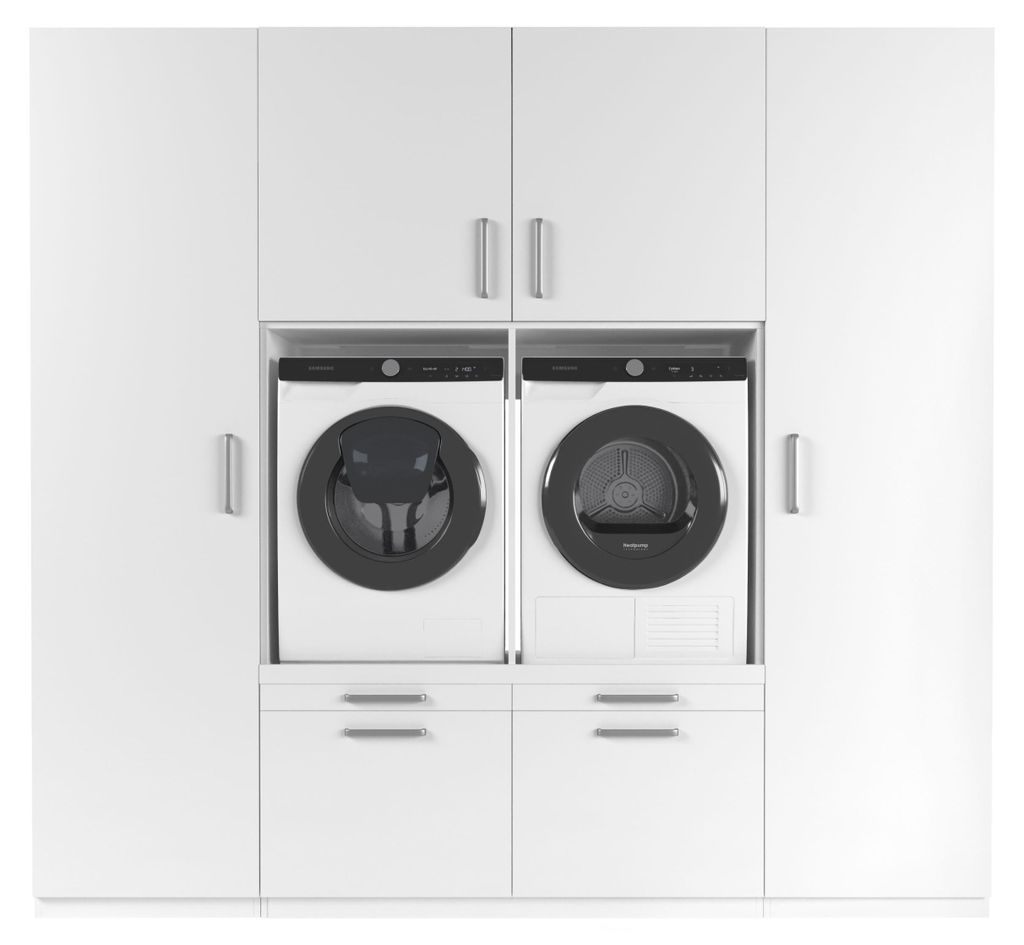 Wasophoogte Waschmaschinen schrank Vienna - waschmaschinen untergestell - waschmaschinen podest - 700(T)*2530(B)*2350(H) mm - Weiß