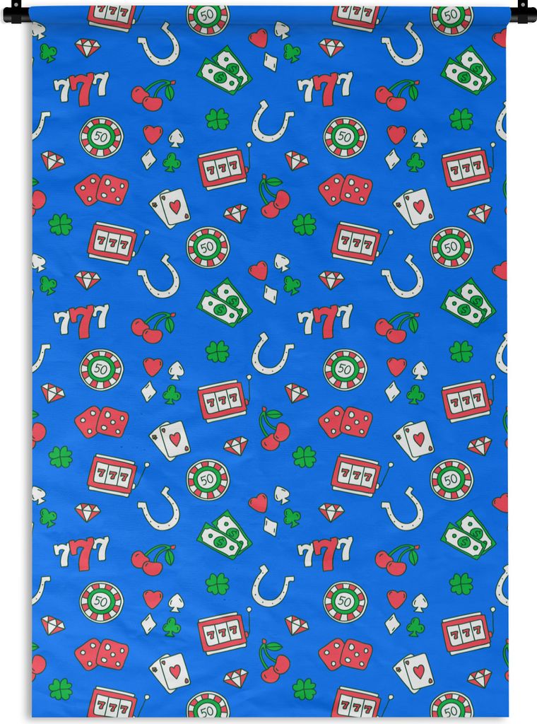 MuchoWow Wandteppich Wandbehang Kassetten - Casino - Spielautomat - Poker 120x180 cm Tapisserie Dekoration Wandtuch - Schlafzimmer - Dekorationen...