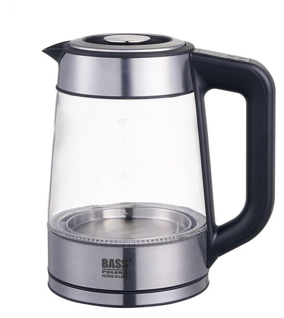 Bass Polska BH 10351 Wasserkocher Glas 1,7l mit Temperatureinstellung LED Beleuchtung