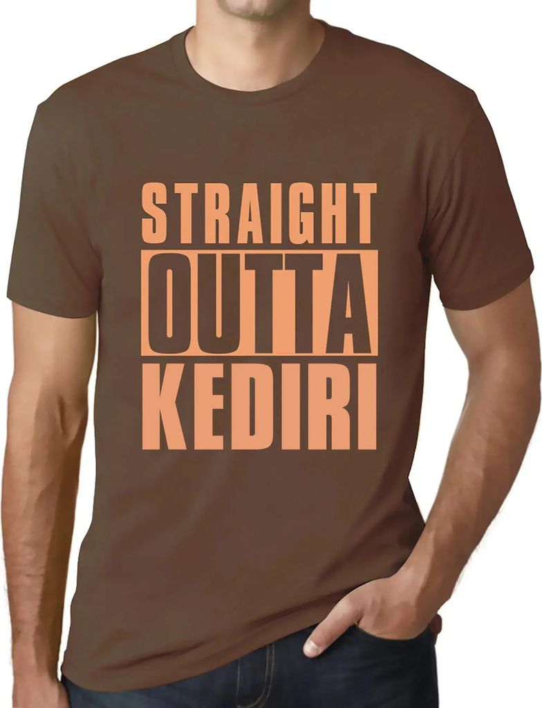Herren Grafik T-Shirt Direkt aus Kediri – Straight Outta Kediri – Öko-Verantwortlich Vintage Jahrgang Kurzarm Lustige Druck Geburtstag Geschen...
