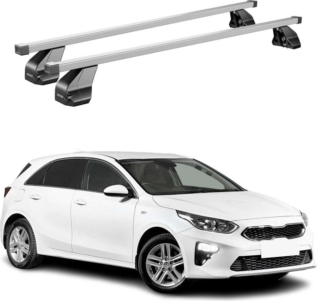 Menabo Dachträger Grundtäger für Kia Ceed 2018-2025 75kg Stahl Silber 2 tlg