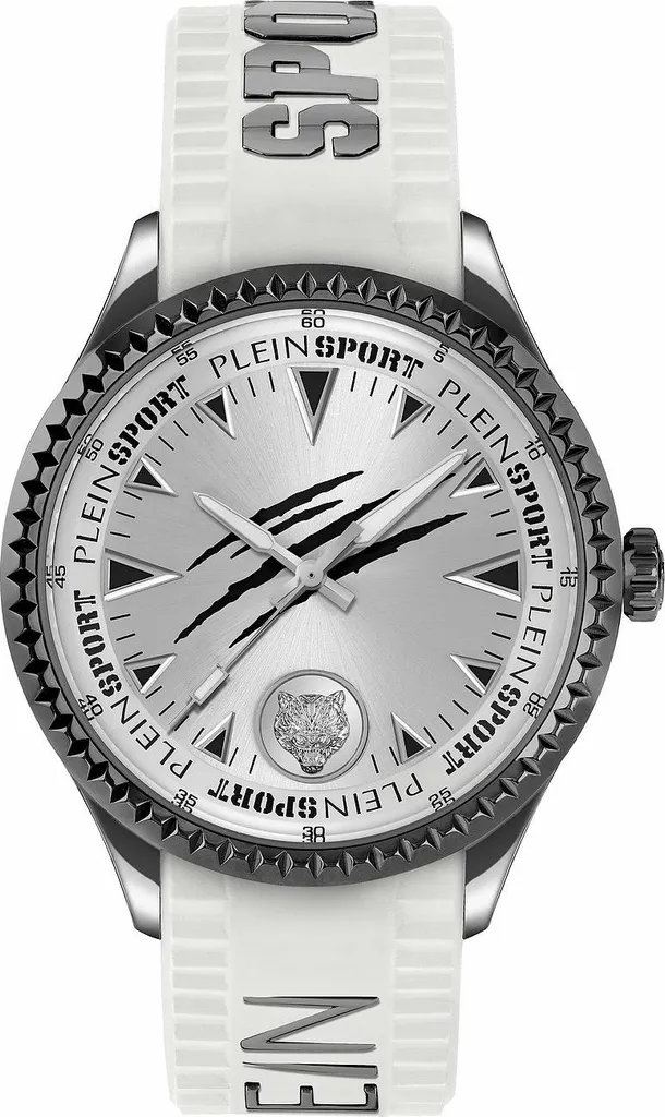 Plein Sport Lineman PS5BA0224 Montre Homme 45mm Acier Gunmetal et Silicone
