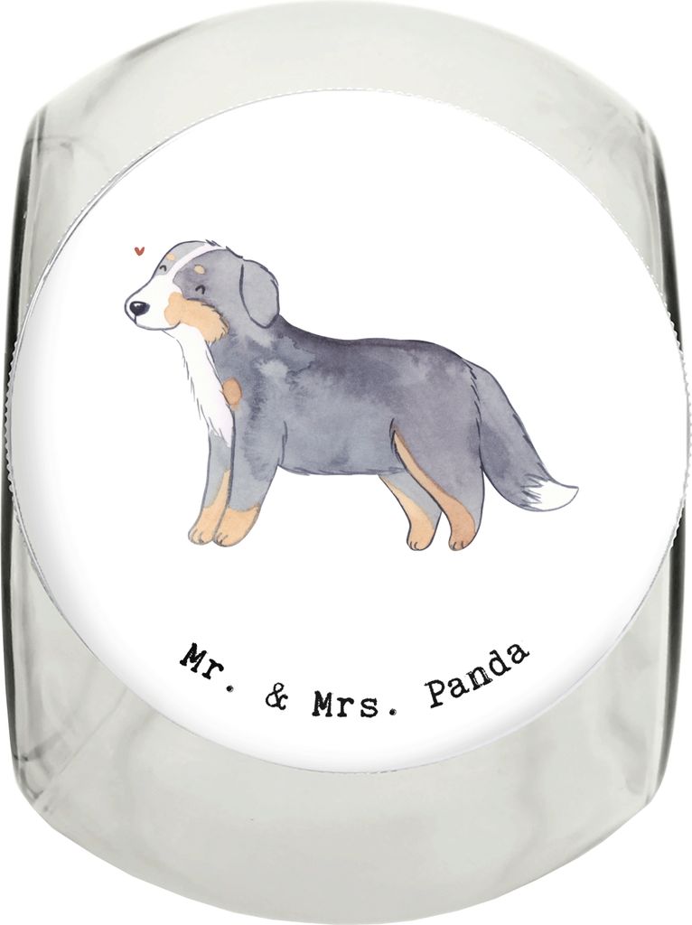 Mr. & Mrs. Panda Dose Berner Sennenhund Moment XL 2000ml - Weiß - Geschenk, glasbehälter, Vorratsbehälter, Dürrbächler, Keksdose, Glasdose, Sn...