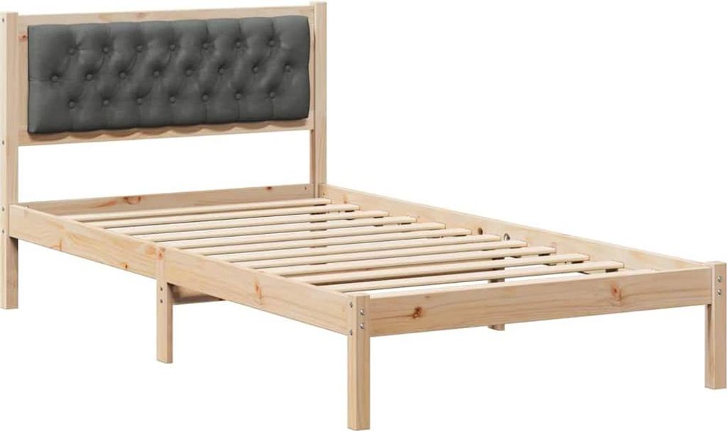 vidaXL Bettrahmen Dunkelgrau 100 x 200 cm Massives Kiefernholz