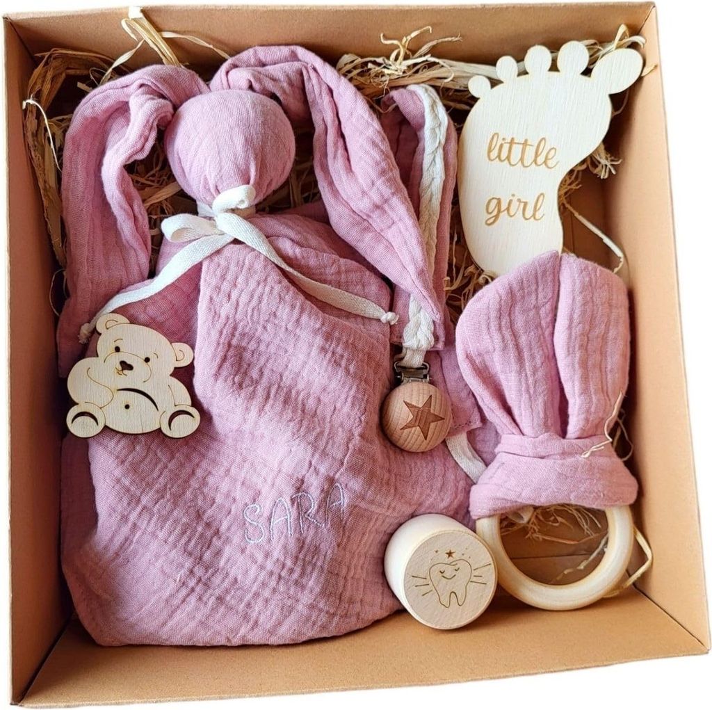 Love Gifts Baby Geschenkset einzigartiges Musselin-Babyset, das sich perfekt für eine Geburt, eine Babyparty, Weihnachten oder eine Taufe eignet...