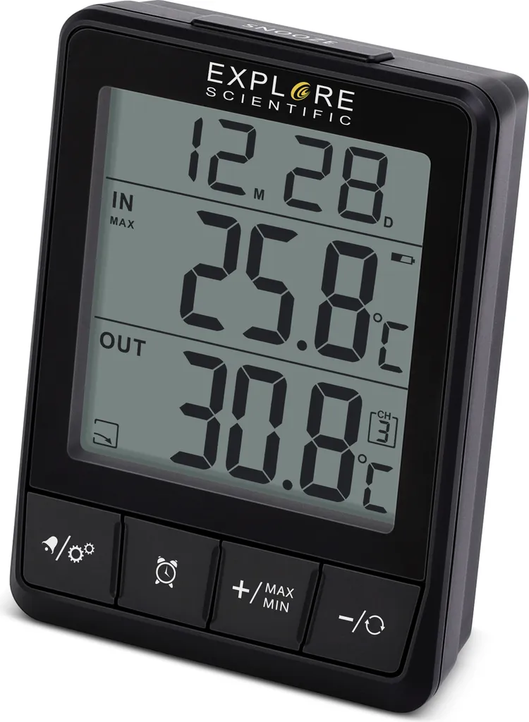 Explore WSH-002 Thermomètre Intérieur Extérieur avec Horloge Digitale