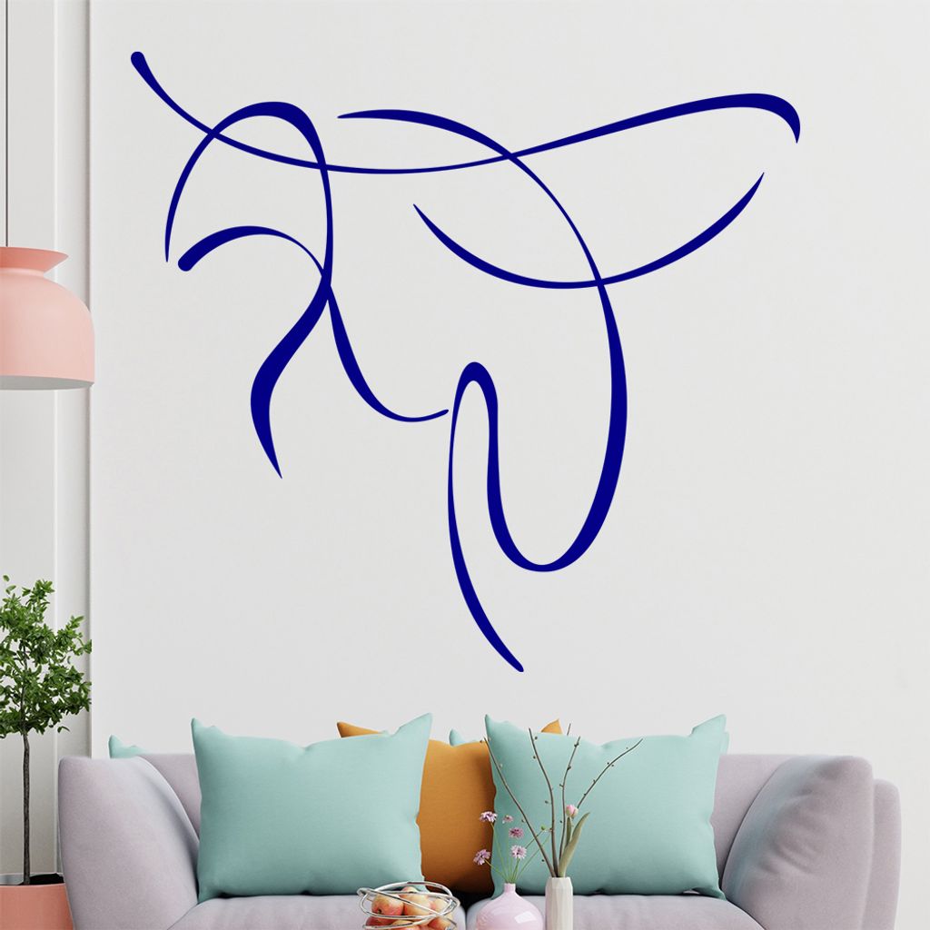 Wespe/Biene Linien Wandtattoo in 6 Größen - Wandaufkleber Wall Sticker - Dekoration, Küche, Wohnzimmer, Schlafzimmer, Badezimmer