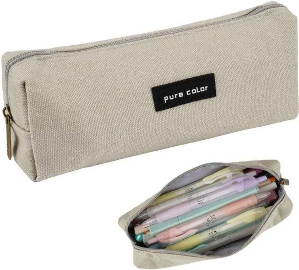Trousse grise pour organiser vos stylos et cahiers d'école au quotidien