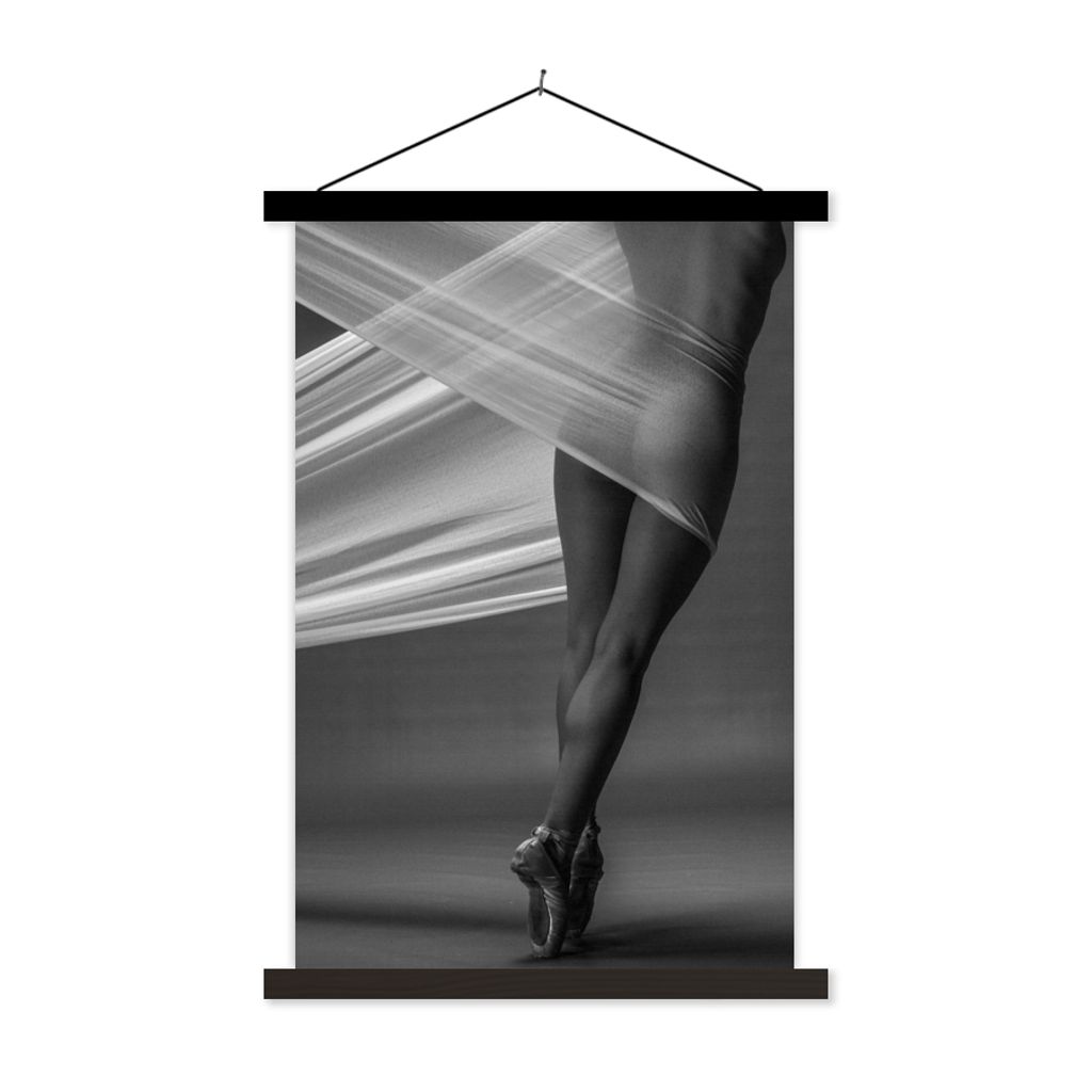MuchoWow Textilposter Frau - Ballett - Tanz - Körper 120x180 cm mit schwarzem Rahmen - Fotos