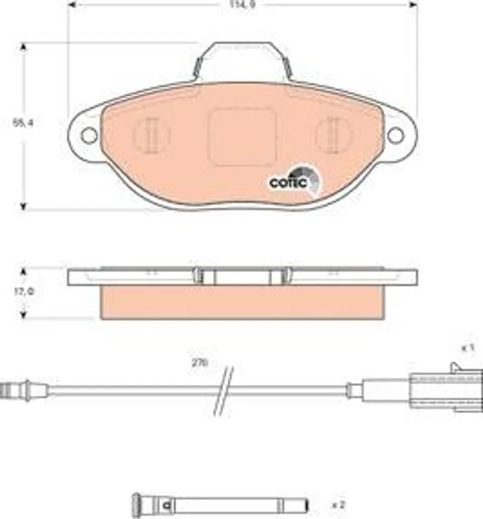 Plaquettes de frein TRW avec technologie anti-bruit pour Fiat 500