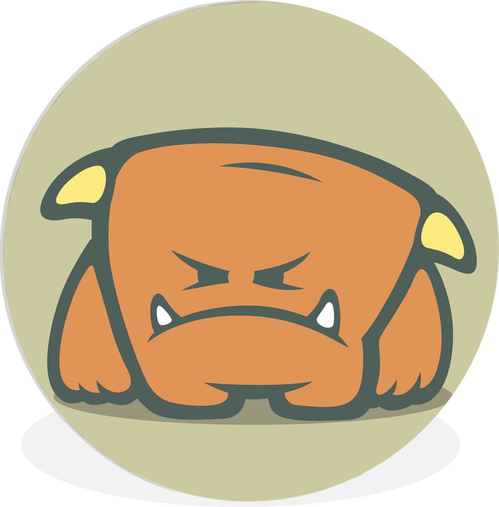 MuchoWow Rundes Wandbild - Runde Bilder Illustration eines Ungeheuers mit Hörnern Ø 30 cm Kreis Wanddekoration Kunststoff - Wandkreis - Wandsch...