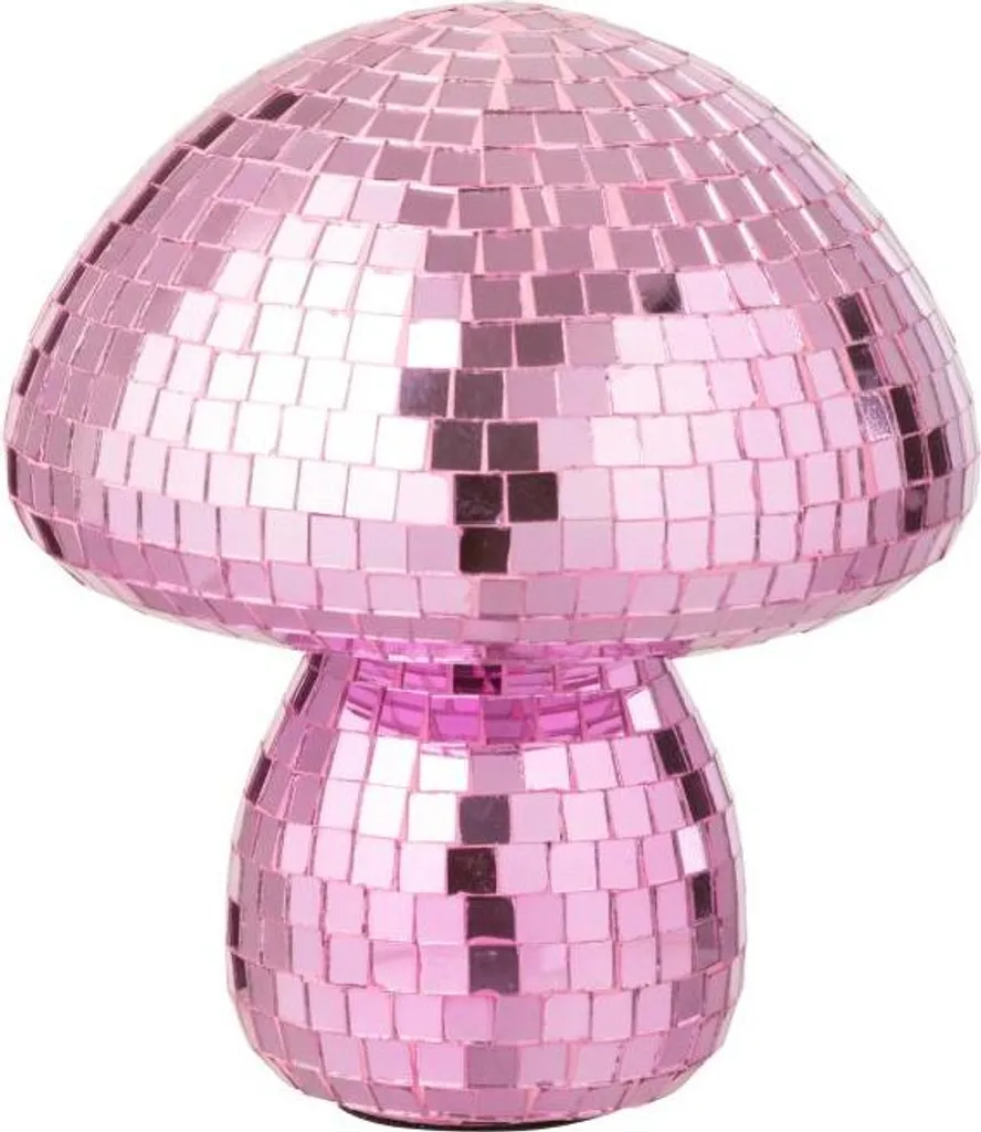 J-Line Champignon Miroir en Verre Rose - Objet Déco Design 25cm