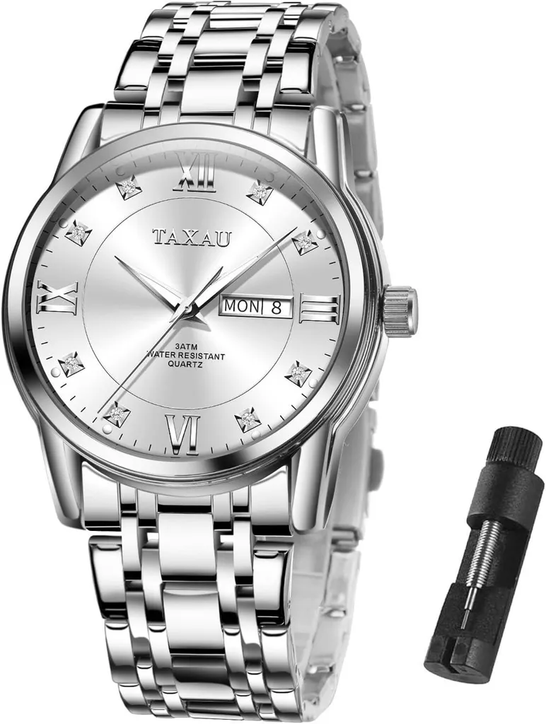 Regalo Orologio Uomo Acciaio Inox Business Impermeabile al Quarzo