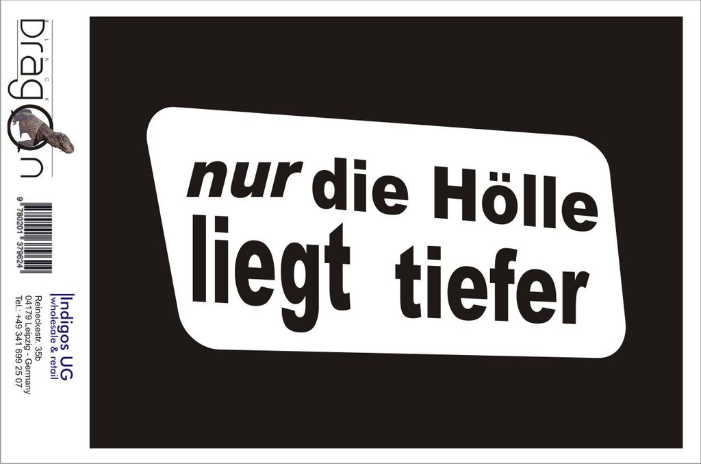 Aufkleber / Autoaufkleber - JDM / Die cut / Auto / OEM - Nur die Hölle liegt tiefer - 210x110 mm silber - Heckscheibe / Heckscheibenaufkleber