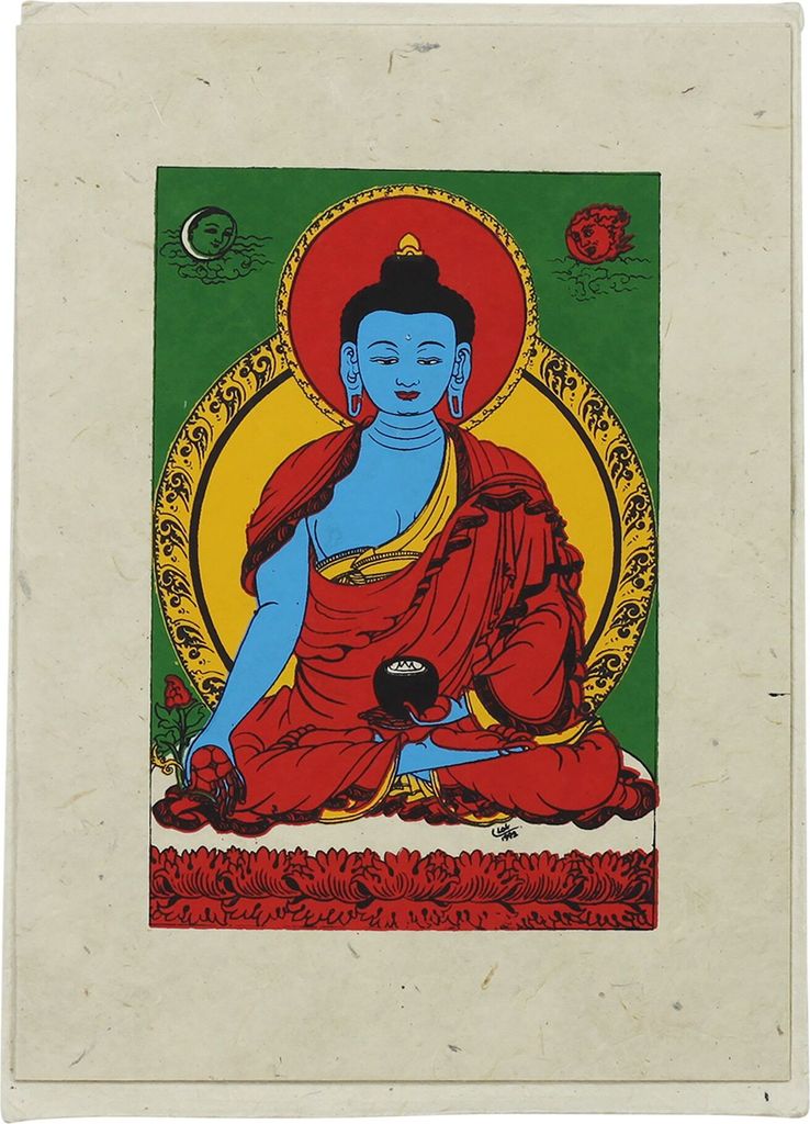 Grußkarte - Postkarte - Karte - handmade - natural recycled Paper - Medicine Buddha
