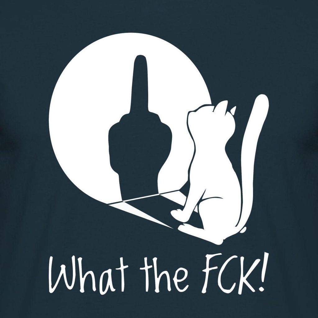 Spreadshirt What The Fck | Freche Katze Mit Attitude Männer T-Shirt, S, Navy