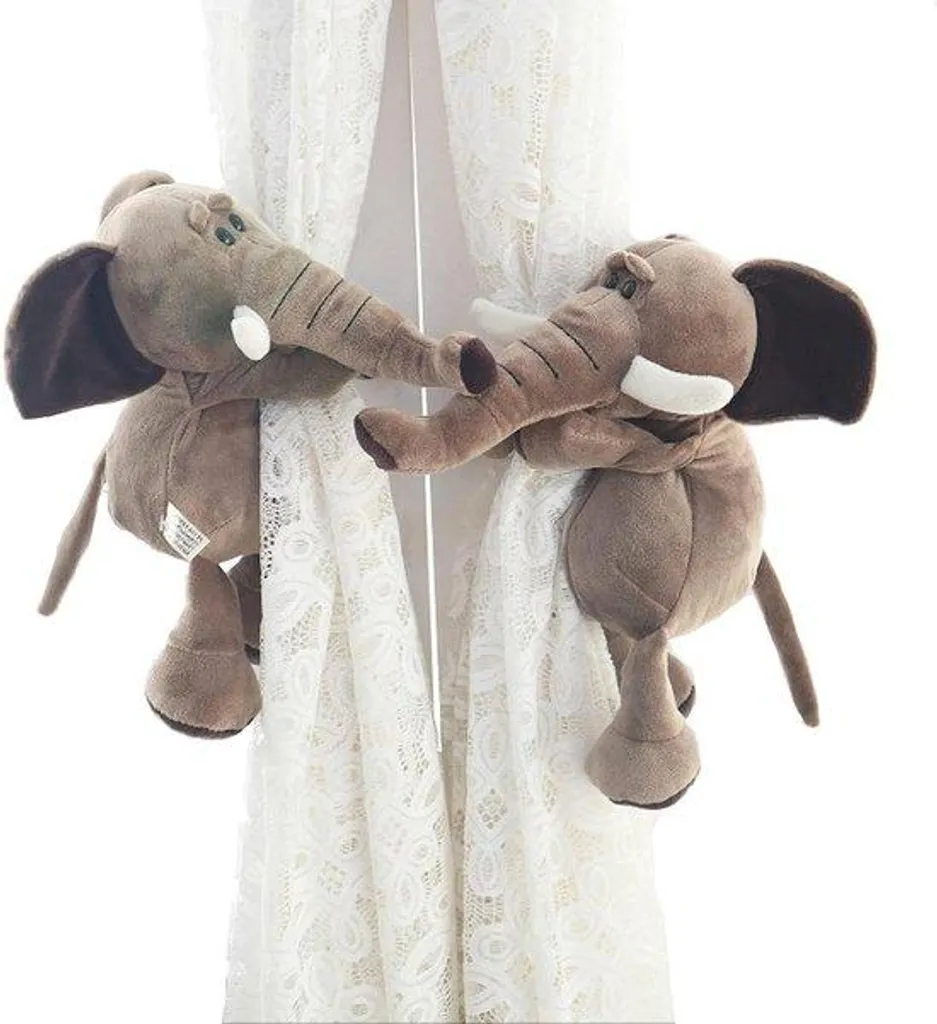 Embrasse de rideau élastique enfant : lot de 2 crochets motifs animaux