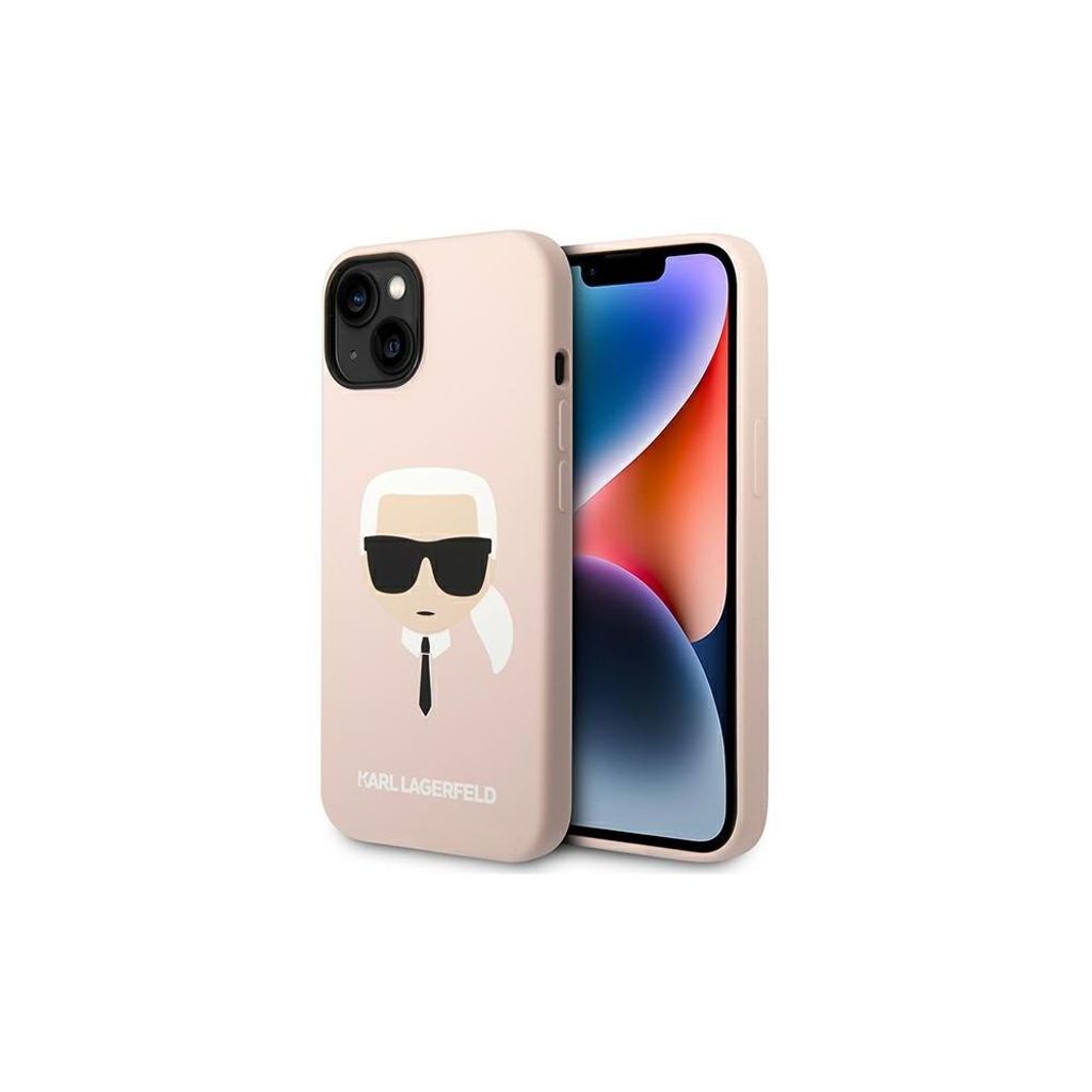 Karl Lagerfeld Silikon Ikonik Karl`s Head MagSafe - iPhone 14 Plus Hülle (Pink)