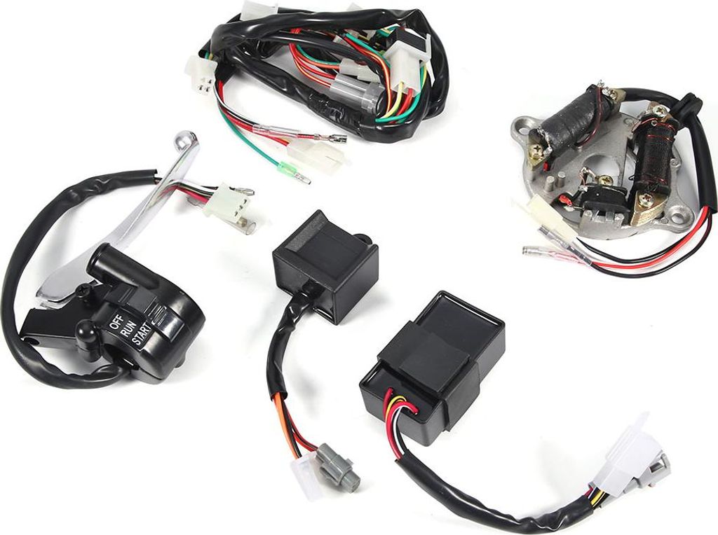 Motorkabelbaum, hocheffizienter CDI-Schalter-Bremshebel-Spulensatz aus Aluminiumlegierung, robuster Ersatz für Pw50 Dirt Bike