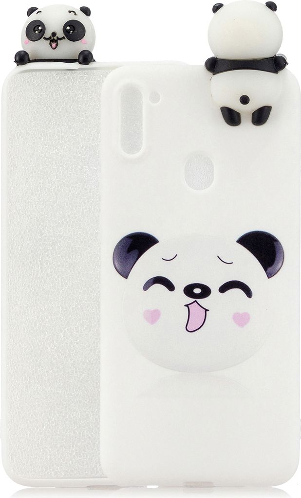 Für Samsung A11 TPU Back Cover 3D Cartoon Malerei Soft Mobile Telefon Fall Shell Smiley panda