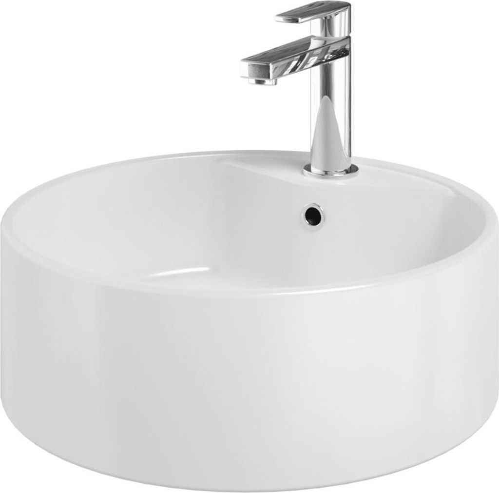 Bad - Waschbecken Dhule 10, Farbe: Weiß – 14 x 41 x 41 cm (H x B x T)