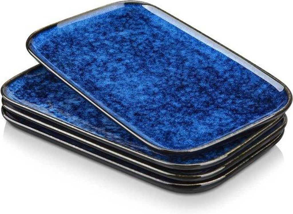 Geschirr-Accessoires-Sets für 6 Personen keramische Teller - Wäscharmaturen-fest - Resistenzteller geeignet für Mikrowellengeräte - Farbe: Tür...