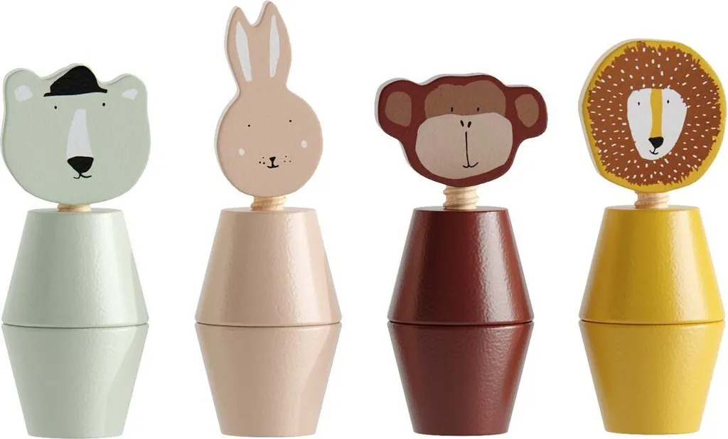 Trixie Animaux à Visser en Bois - Jouet d'Éveil Éducatif et Motricité