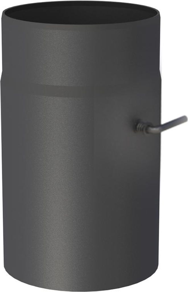 Ø 150 mm Ofenrohr 25 cm - mit Drosselklappe - schwarz Produktbild 