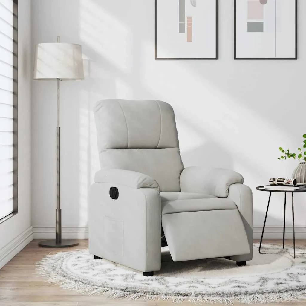 Fauteuil relax électrique vidaXL gris clair en tissu microfibre modern