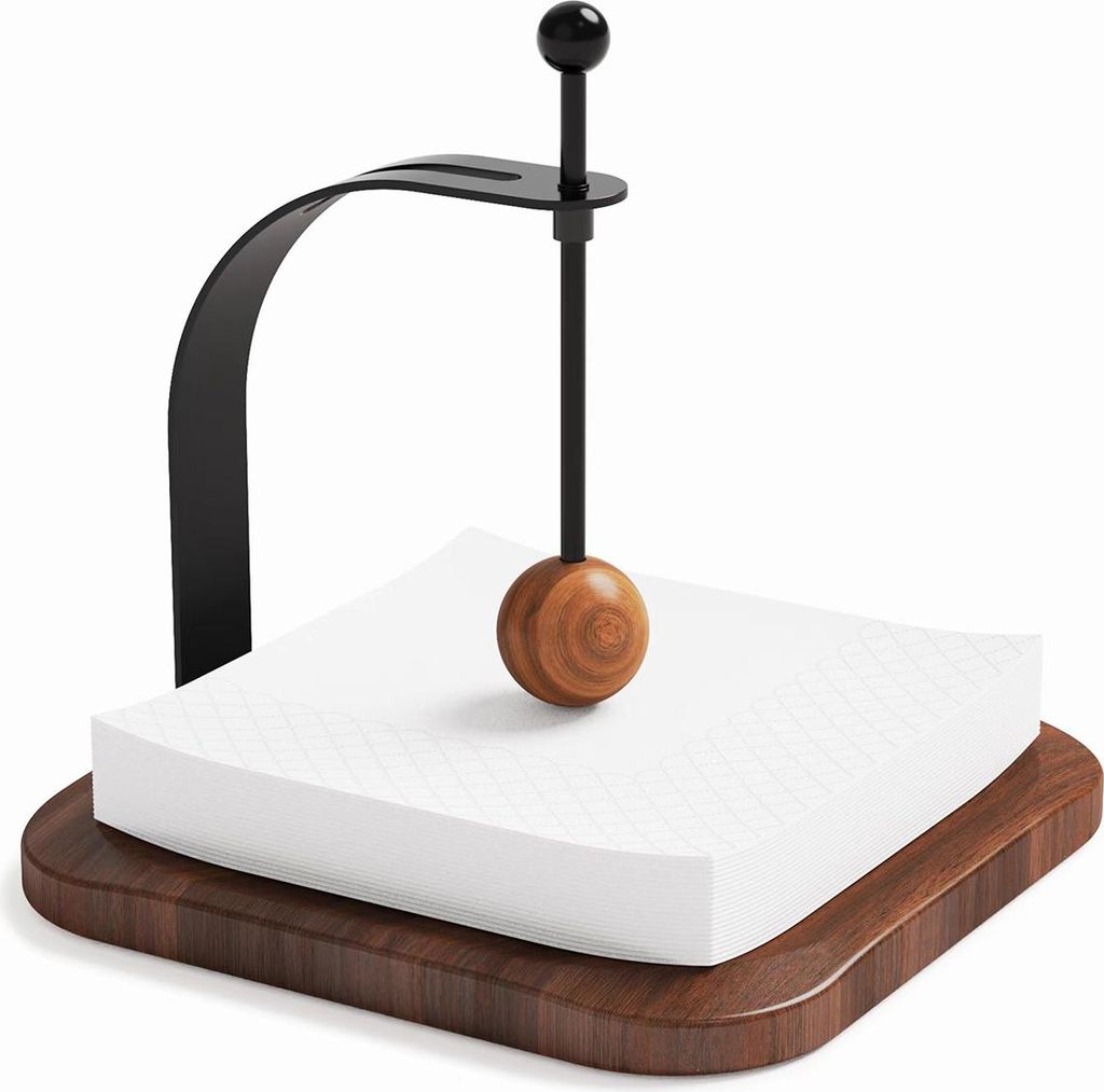 Elegante, quadratische Serviettenbox (Walnussholz) mit Produktbild 