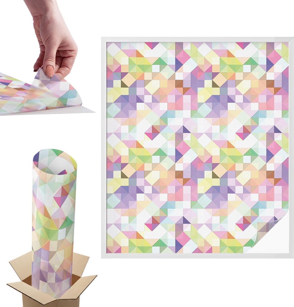 Buntglasfolie für Fenster – 116x100 cm – Stained-Glass-Fensterfolie, dekorativ & blickdicht – Selbstklebende Glasdekorfolie im Buntglas-Desi...