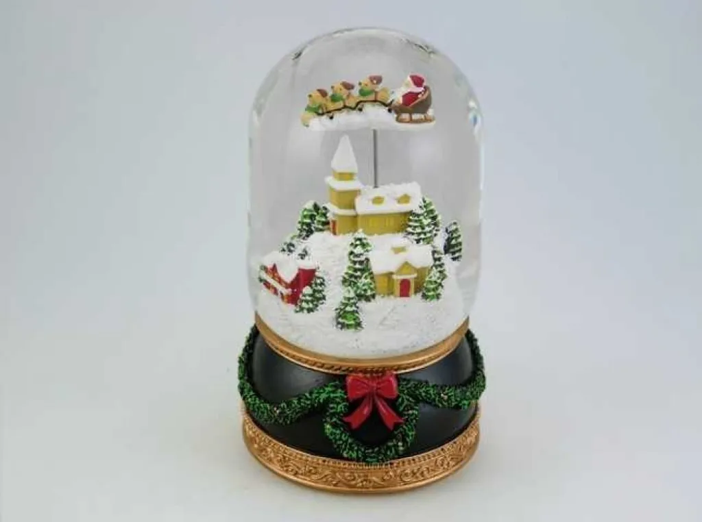 Boîte à musique en verre MMM 63023 : Neige durable sans bulles