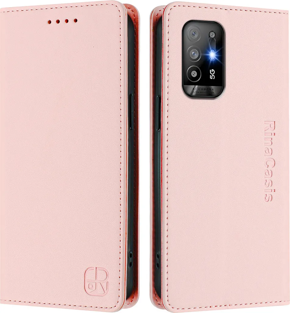 Cover Libro Magnetic Con Porta Carte Per OPPO A94 5G – Custodia A Portafoglio Con Disegni Rosa E Blu - 2