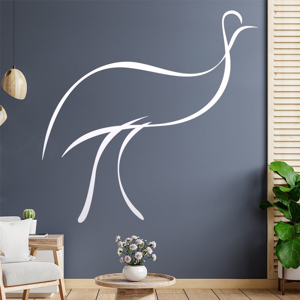 Vogel Linien Wandtattoo in 6 Größen - Wandaufkleber Wall Sticker - Dekoration, Küche, Wohnzimmer, Schlafzimmer, Badezimmer