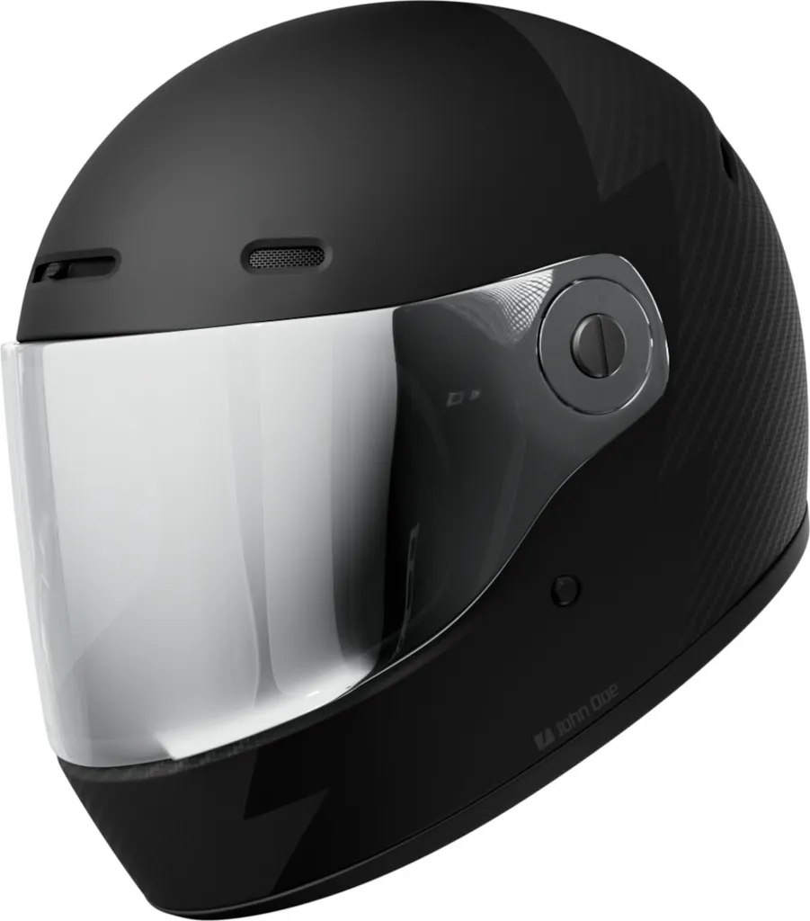 Casque John Doe JD/One Signature Noir Mat et Carbone en Taille L