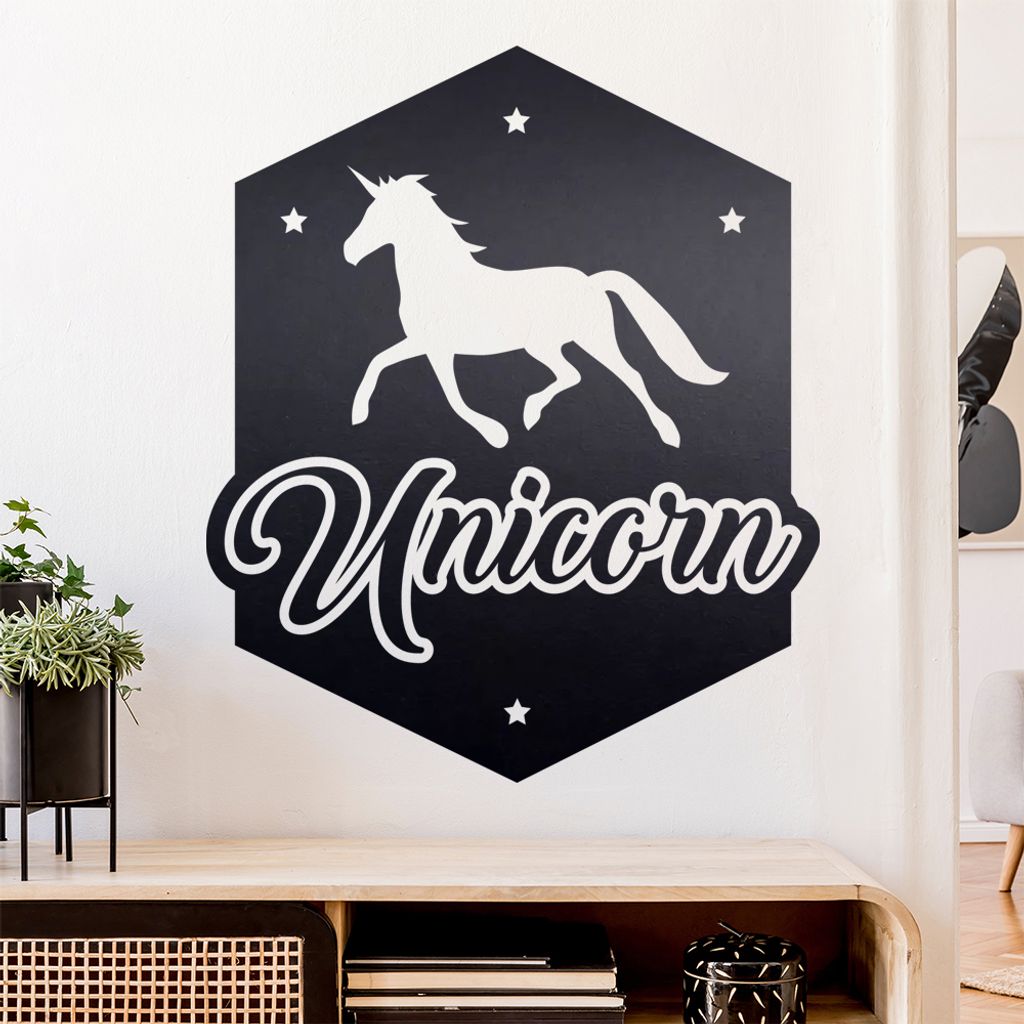 Unicorn Einhorn Regenbogen Wandtattoo Wandaufkleber Wall Sticker - Dekoration, Küche, Wohnzimmer, Schlafzimmer, Badezimmer