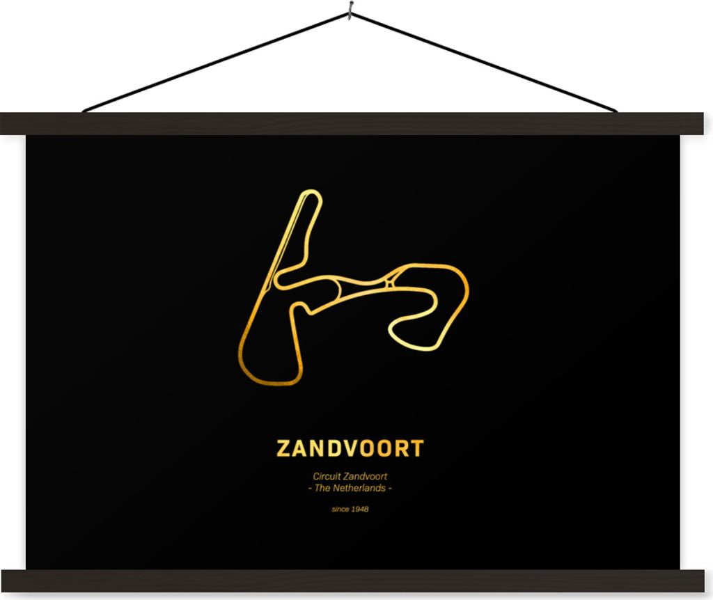 MuchoWow Textilposter F1 - Zandvoort - Rennstrecke 120x80 cm mit schwarzem Rahmen - Wanddeko