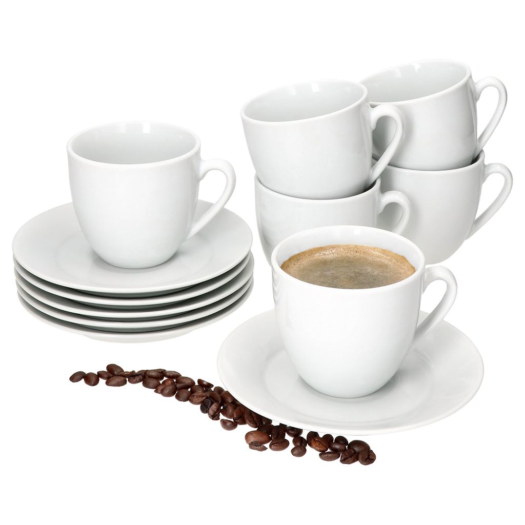Lot De 4 Tasses Et 6 Sous-tasses à Café Ristretto - Style Campanini, Marron, Occasion