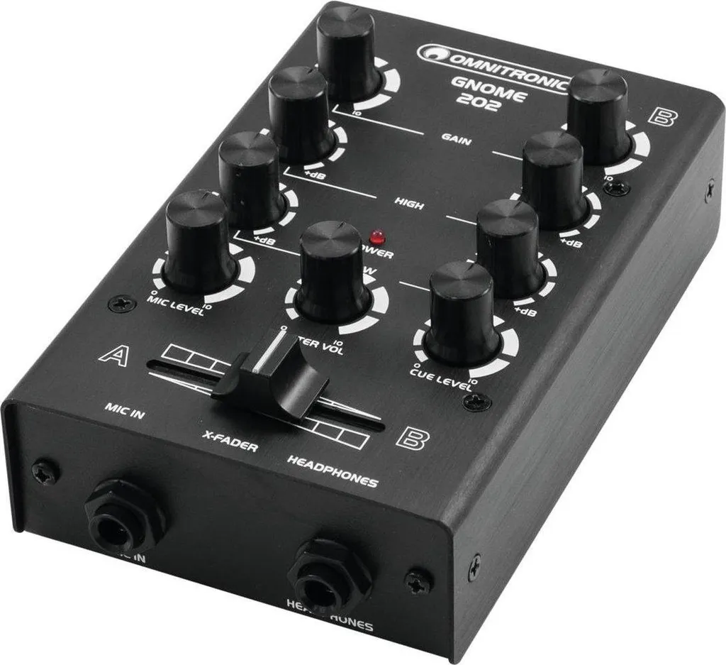 OMNITRONIC GNOME-202 Mini Table de Mixage DJ Noire 2 Canaux Compacte - 4
